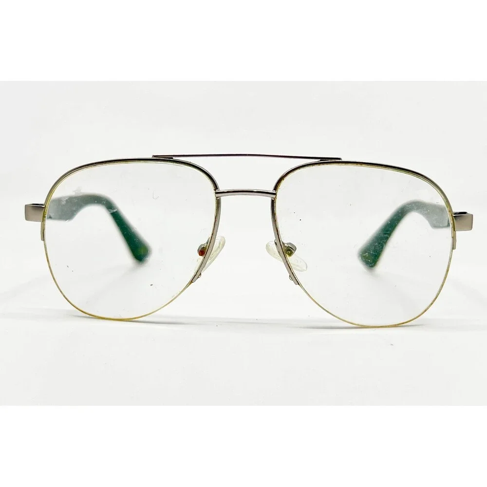 EyeBuyDirect Eyeglass Frames Mens Silver Green Aviator Hydroflux 55-17-143